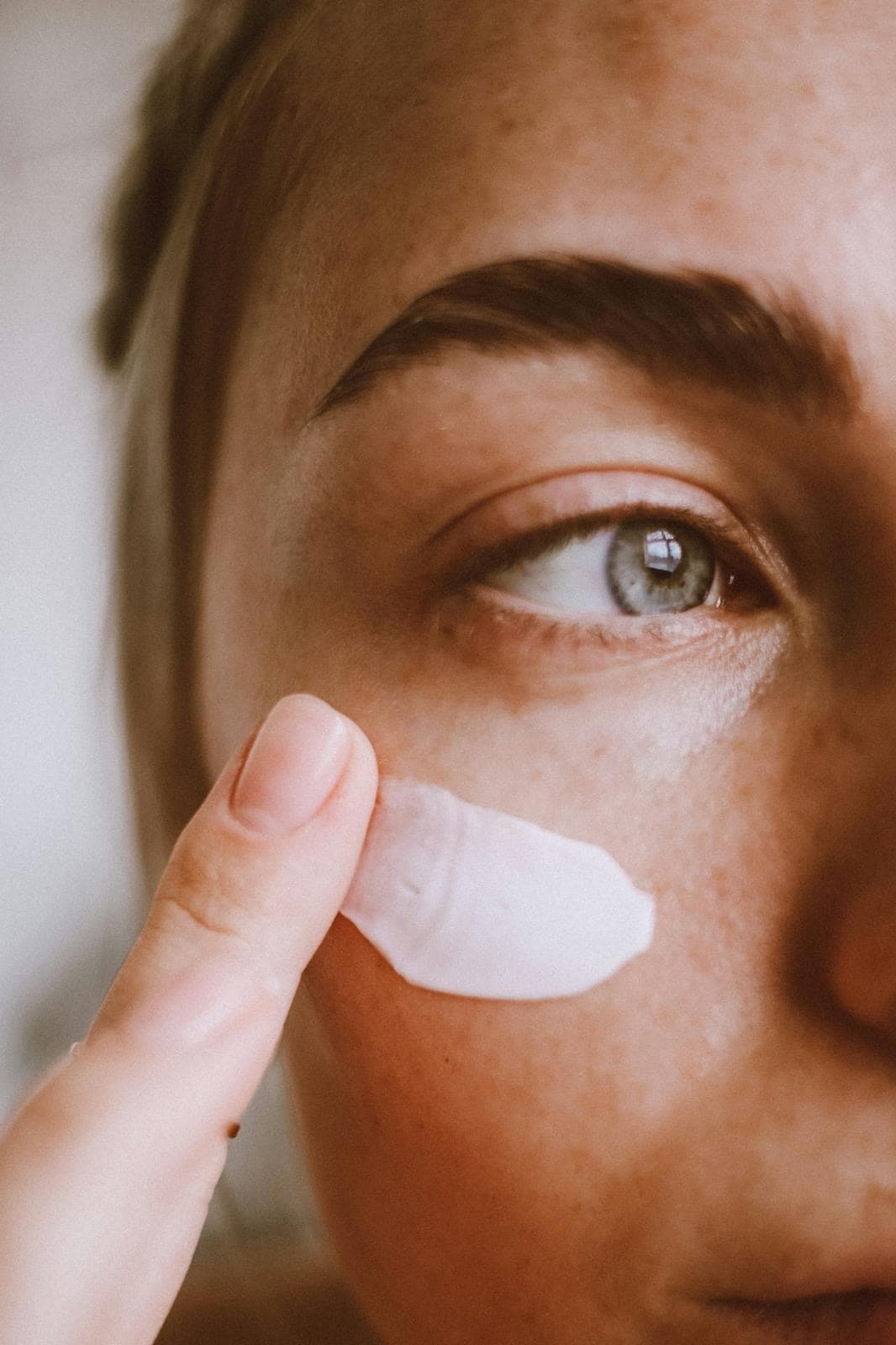 Gentle skincare application at the clinic