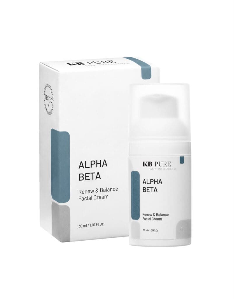 אריזה וצנצנת של ALPHA BETA מבית KB Pure