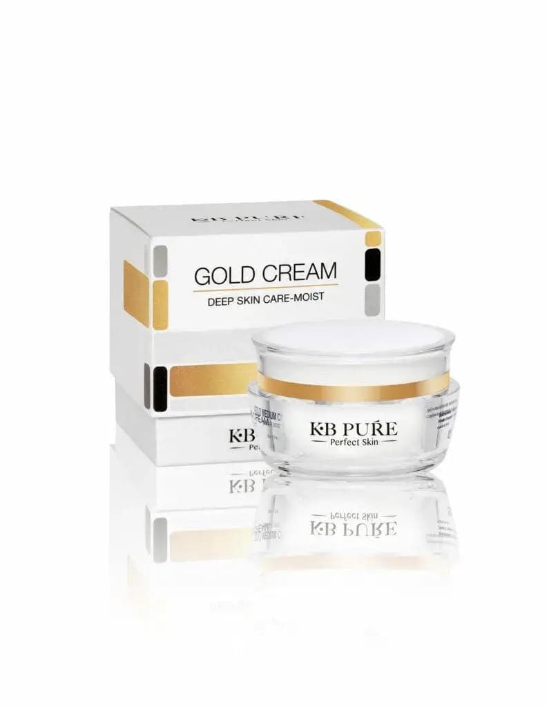 אריזה וצנצנת של GOLD CREAM מבית KB Pure