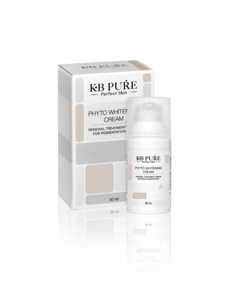 אריזה ובקבוק של PHYTO WHITENING CREAM מבית KB Pure