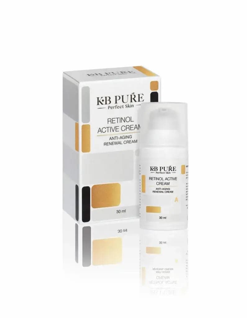אריזה ובקבוק של RETINOL ACTIVE CREAM מבית KB Pure
