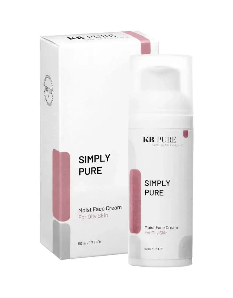 אריזה ובקבוק של SIMPLY PURE לעור שמן מבית KB Pure